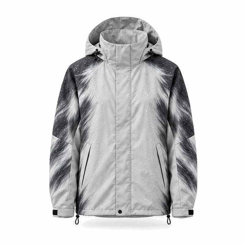 Storm Shell — Fox, Silver Fox — wet, print revealed