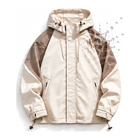 Storm Shell — Giraffe, Stone Taupe — print revealed by water