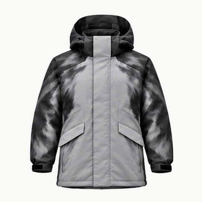 Storm Shell — Husky, Arctic Charcoal — wet, print revealed