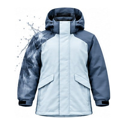 Storm Shell — Husky, Frost Blue — print revealed by water