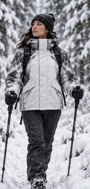 Storm Shell — Husky, Snow Silver — worn outdoors