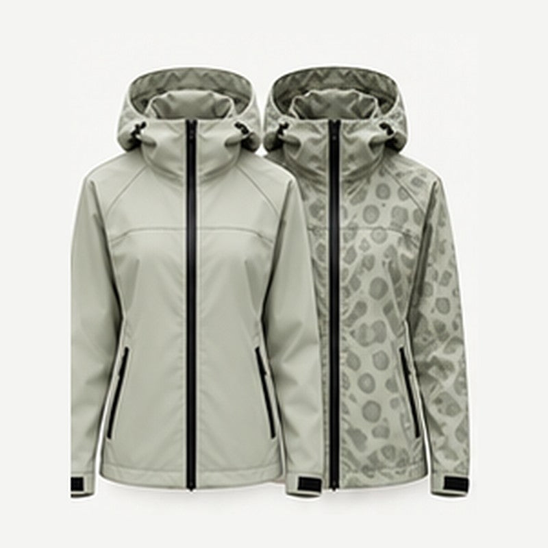 Storm Shell — Leopard, Sage — dry and wet