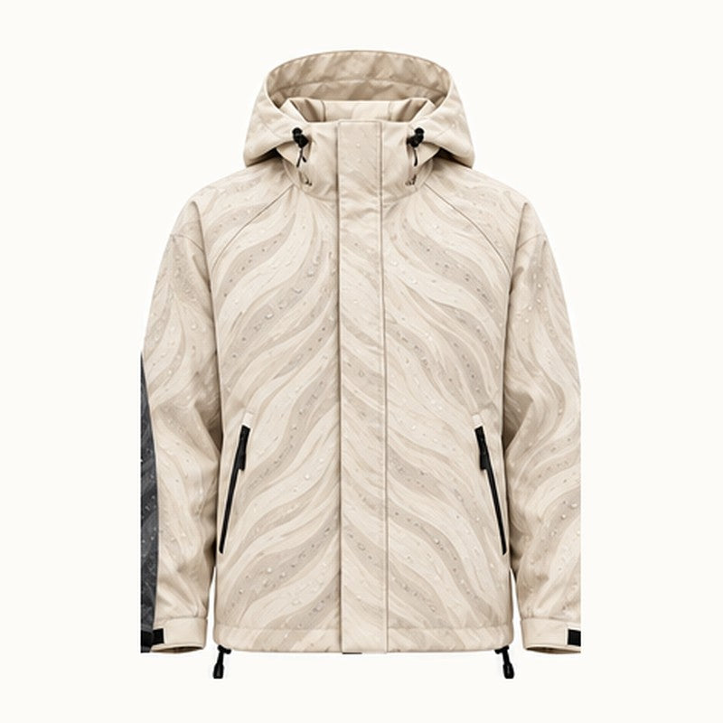 Storm Shell — Lion, Ivory Cream — wet, print revealed