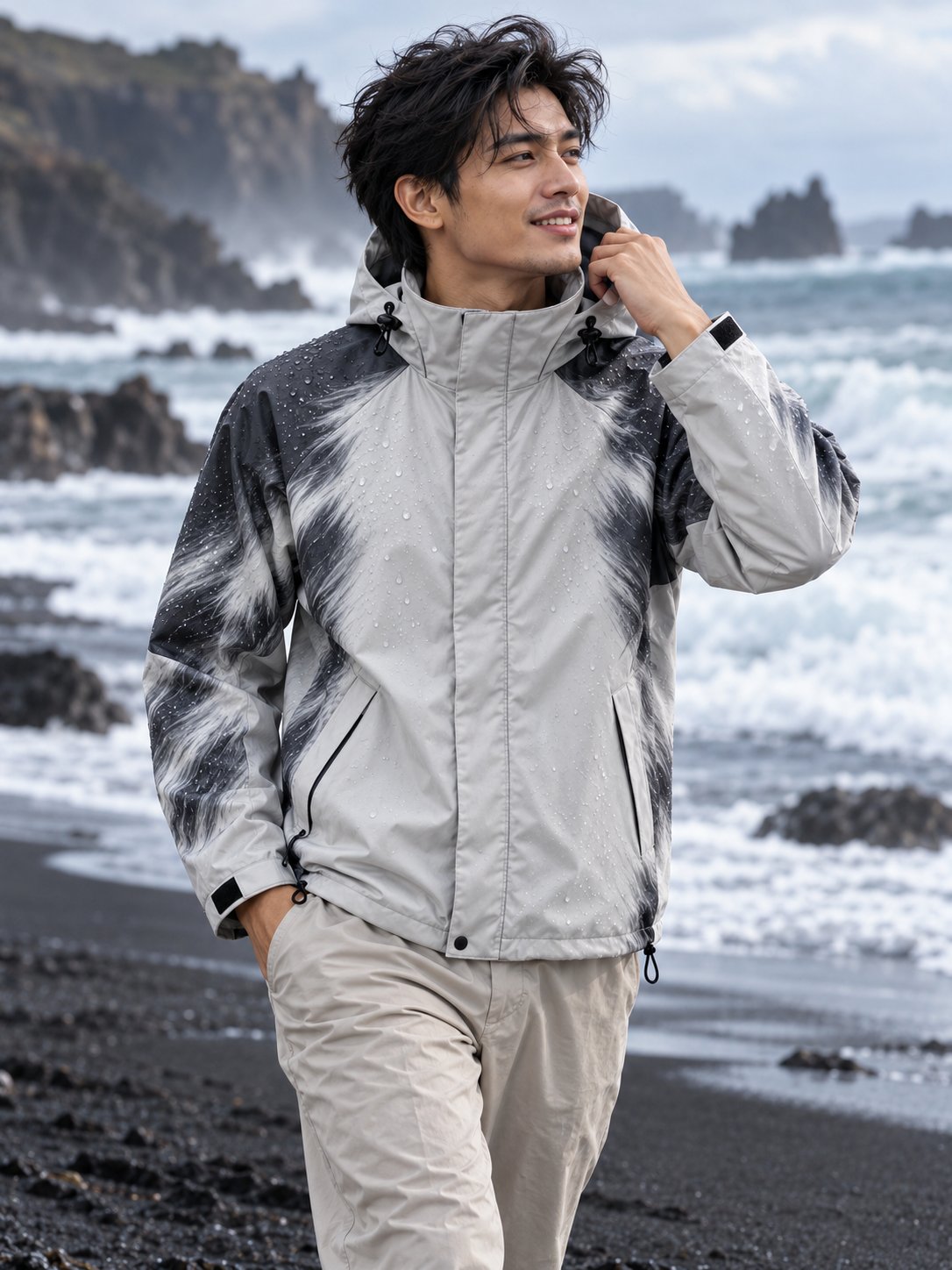 Storm Shell — Fox, Silver Fox — worn outdoors