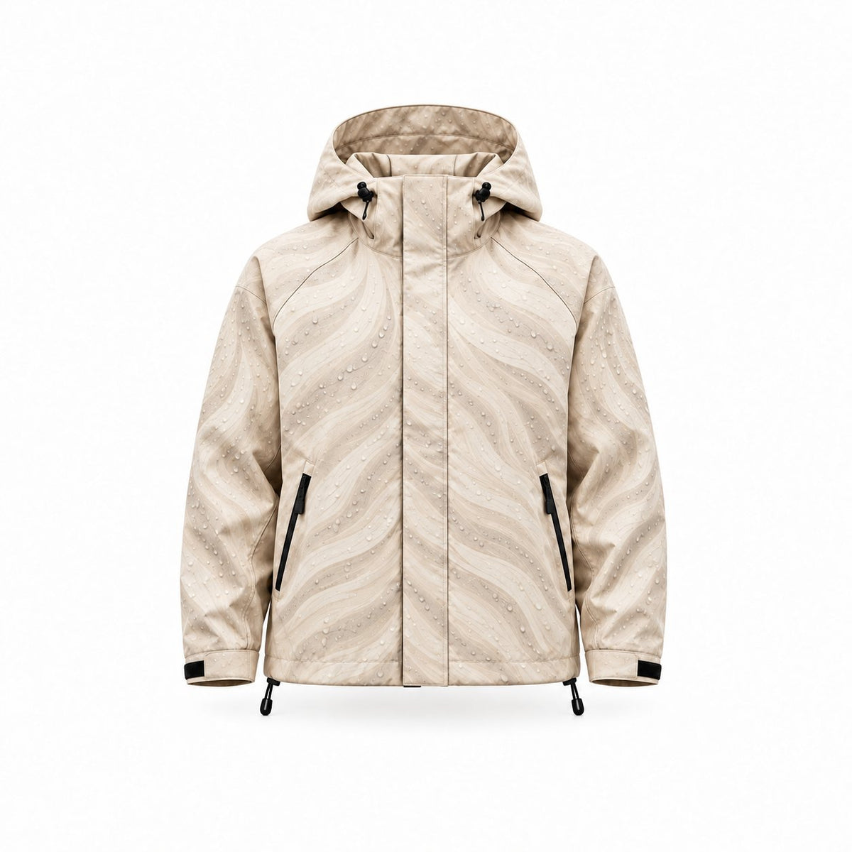 Storm Shell — Lion, Ivory Cream — wet, print revealed