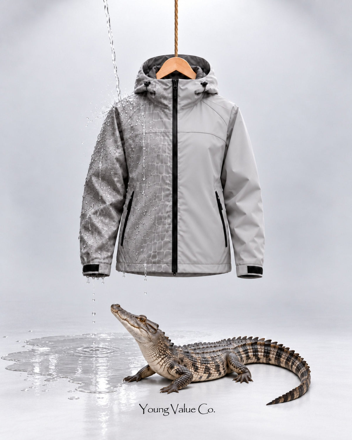 Storm Shell Crocodile — Fog Gray — in water, with the crocodile (post 53)