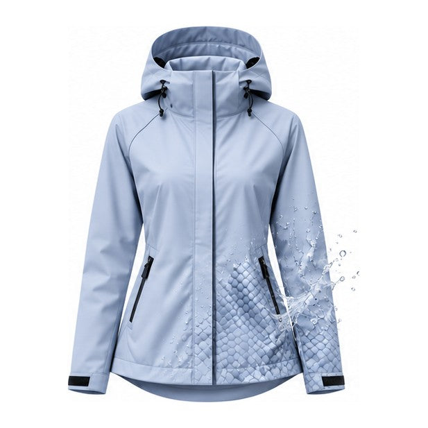 Storm Shell — Python, Powder Blue — print revealed by water