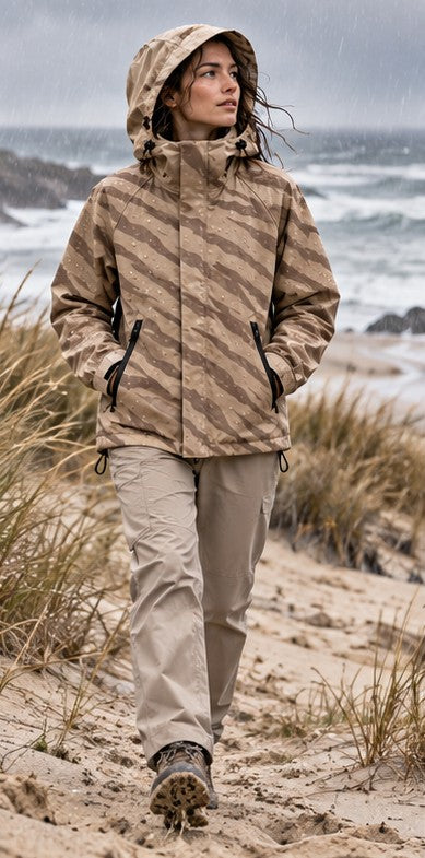 Storm Shell — Tiger, Sand — worn outdoors
