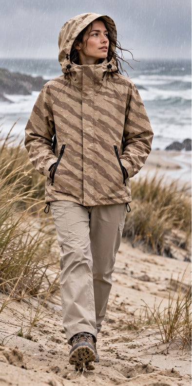 Storm Shell — Tiger, Sand — worn outdoors