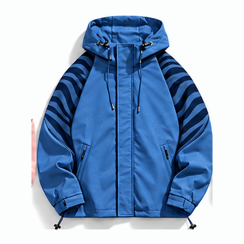Storm Shell — Zebra, Blue — wet, print revealed