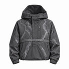 Storm Anorak — Silver Coon Winter, Winter Charcoal — wet, print revealed