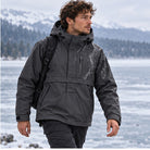 Storm Anorak — Silver Coon Winter, Winter Charcoal — worn outdoors