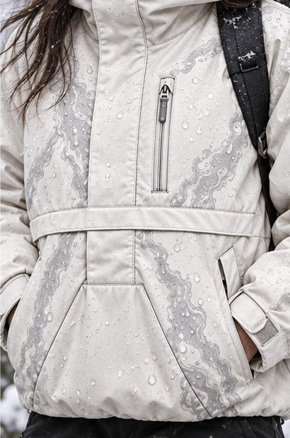 Storm Anorak — Silver Coon Winter, Frost Ivory — worn outdoors