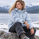 Storm Anorak — Silver Coon Winter, Ice Blue — worn outdoors