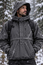 Storm Anorak — Silver Coon Winter, Winter Charcoal — worn outdoors