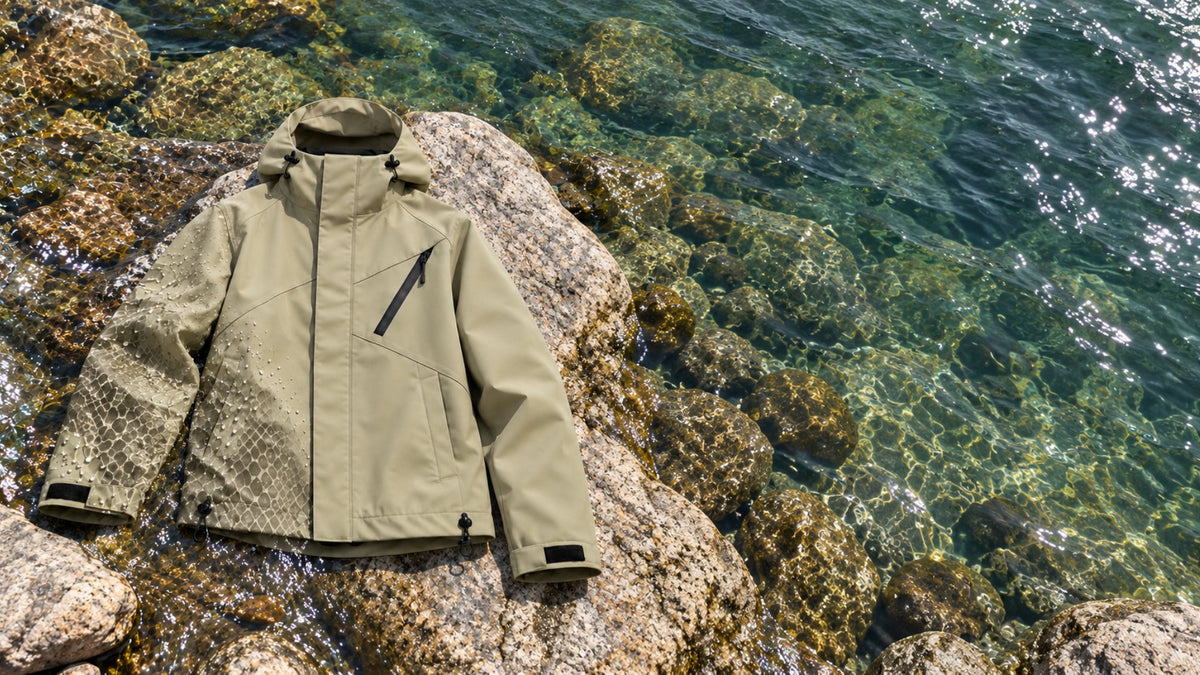 Young Value Co. Storm Shell — out in the rain