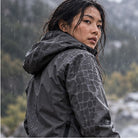 Storm Shell — Crocodile, Charcoal — worn outdoors