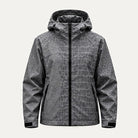 Storm Shell — Crocodile, Fog Gray — wet, print revealed