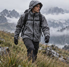 Storm Shell — Crocodile, Fog Gray — worn outdoors