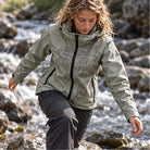Storm Shell — Crocodile, Sage Gray — worn outdoors