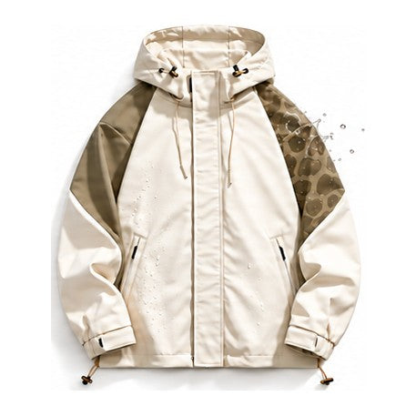 Storm Shell — Giraffe, Dusty Olive — print revealed by water