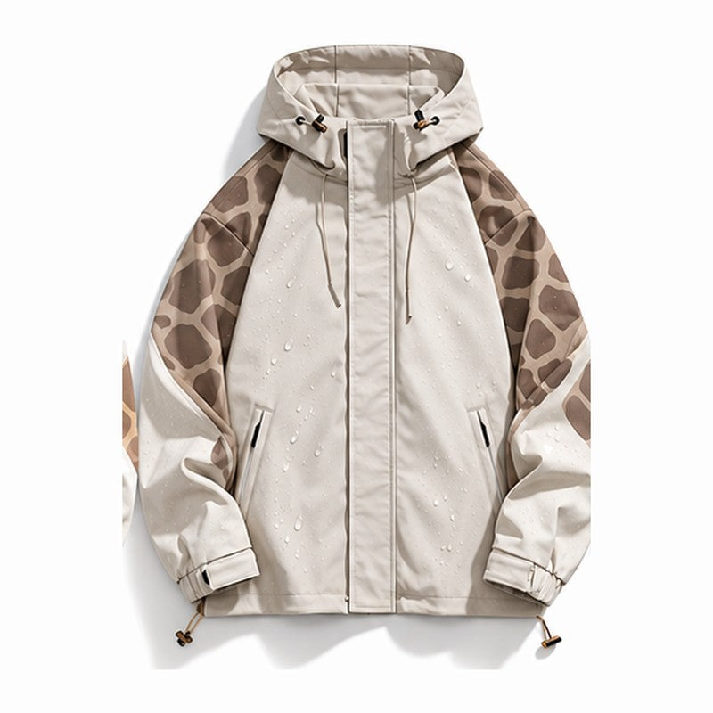 Storm Shell — Giraffe, Stone Taupe — wet, print revealed