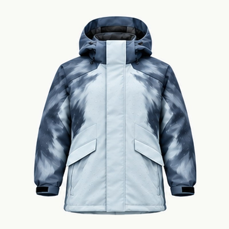 Storm Shell — Husky, Frost Blue — wet, print revealed