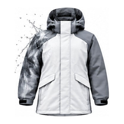Storm Shell — Husky, Snow Silver — print revealed by water