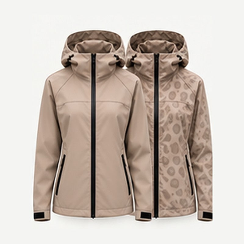 Storm Shell — Leopard, Latte — dry and wet