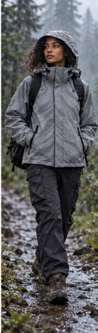 Storm Shell — Lion, Slate Gray — worn outdoors