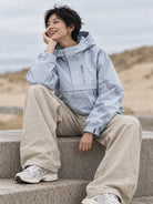 Storm Shell — Winter Anorak, Ice Blue — worn outdoors