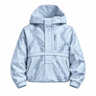 Storm Shell — Winter Anorak, Ice Blue — wet, print revealed