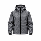 Storm Shell — Crocodile, Fog Gray — wet, print revealed