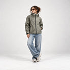 Storm Shell — Crocodile, Sage Gray — worn outdoors