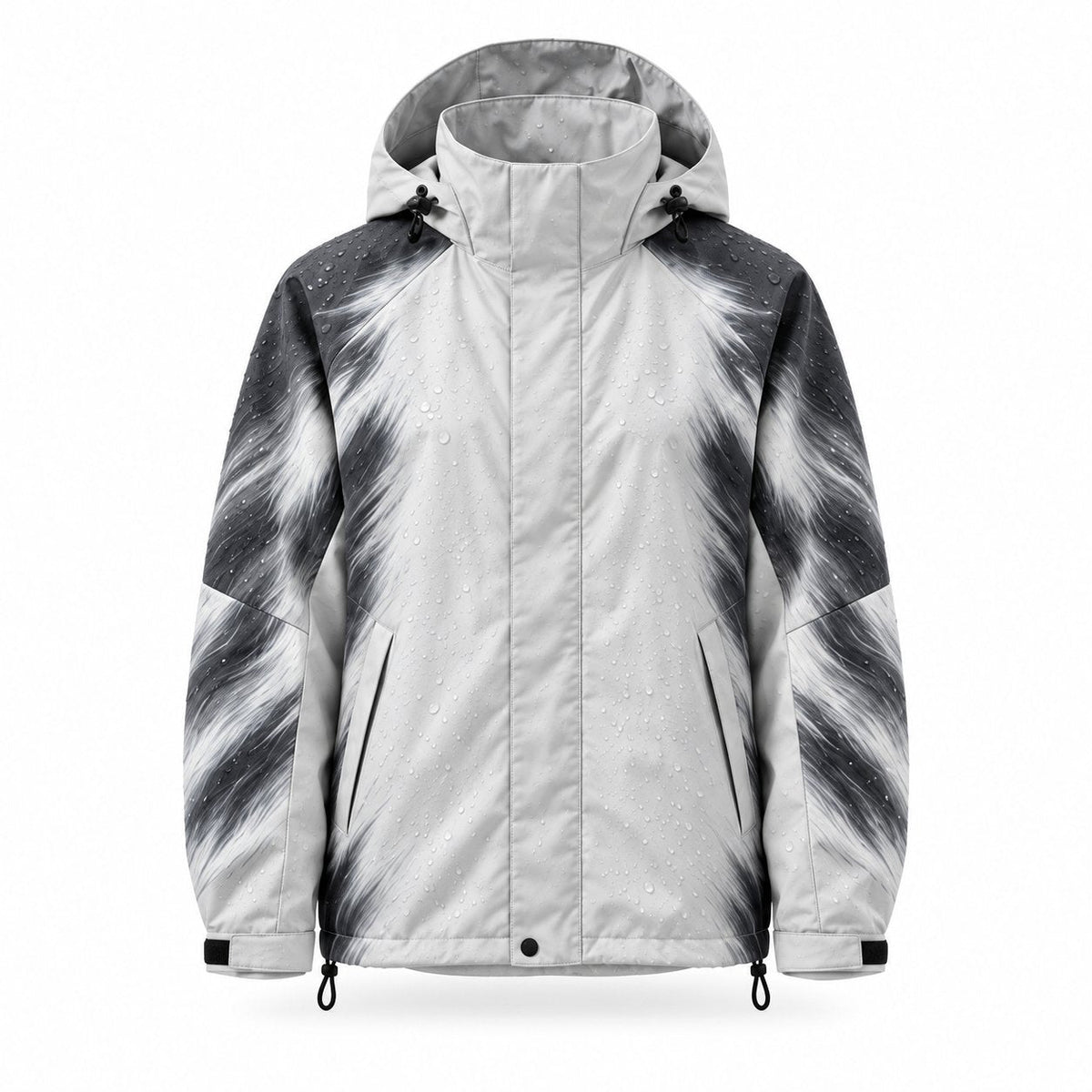 Storm Shell — Fox, Silver Fox — wet, print revealed