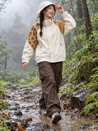 Storm Shell — Giraffe, Ivory Camel — worn outdoors