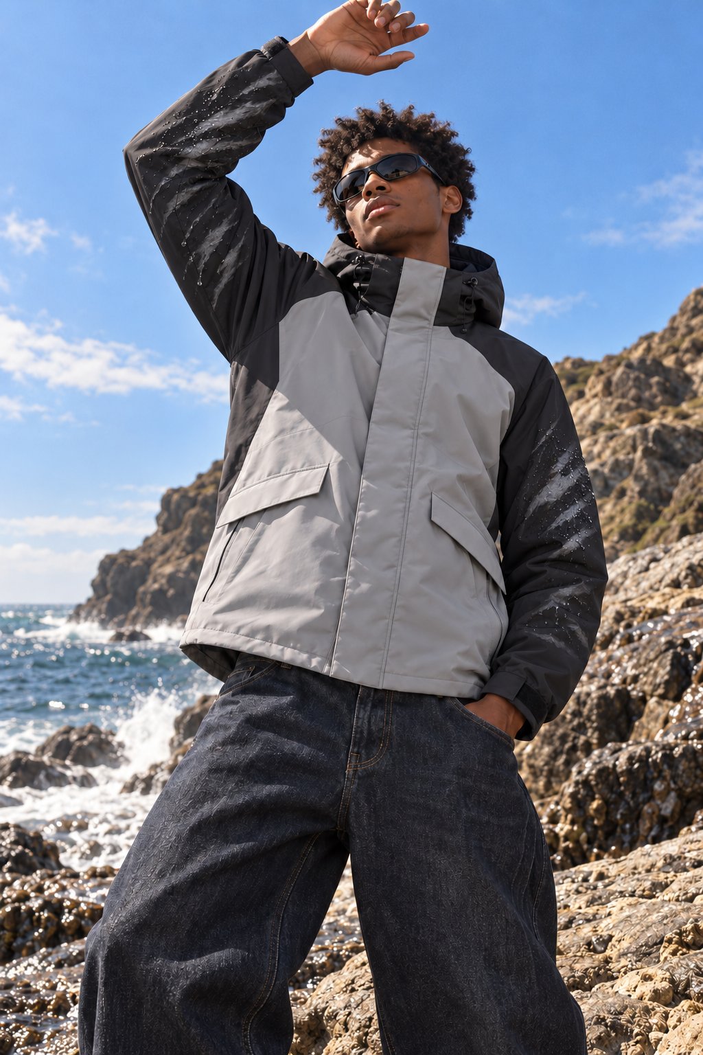 Storm Shell — Husky, Arctic Charcoal — worn outdoors