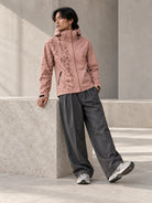 Storm Shell — Leopard, Blush Rose — worn outdoors