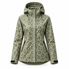Storm Shell — Leopard, Dusty Sage — wet, print revealed