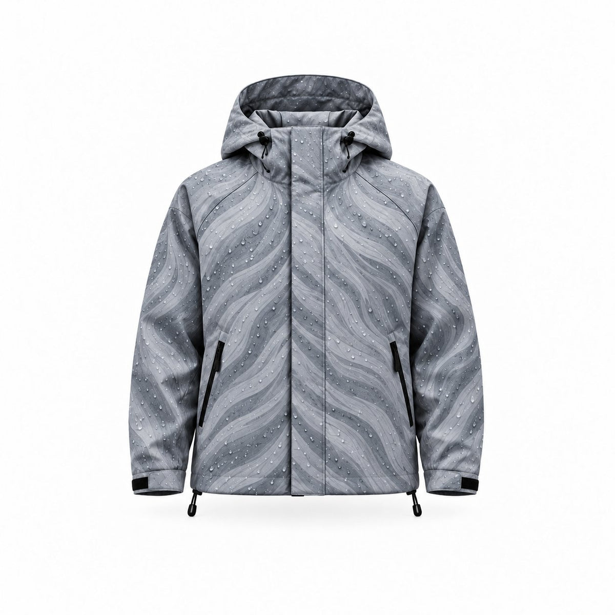 Storm Shell — Lion, Slate Gray — wet, print revealed