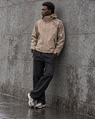 Storm Shell — Lion, Soft Taupe — worn outdoors