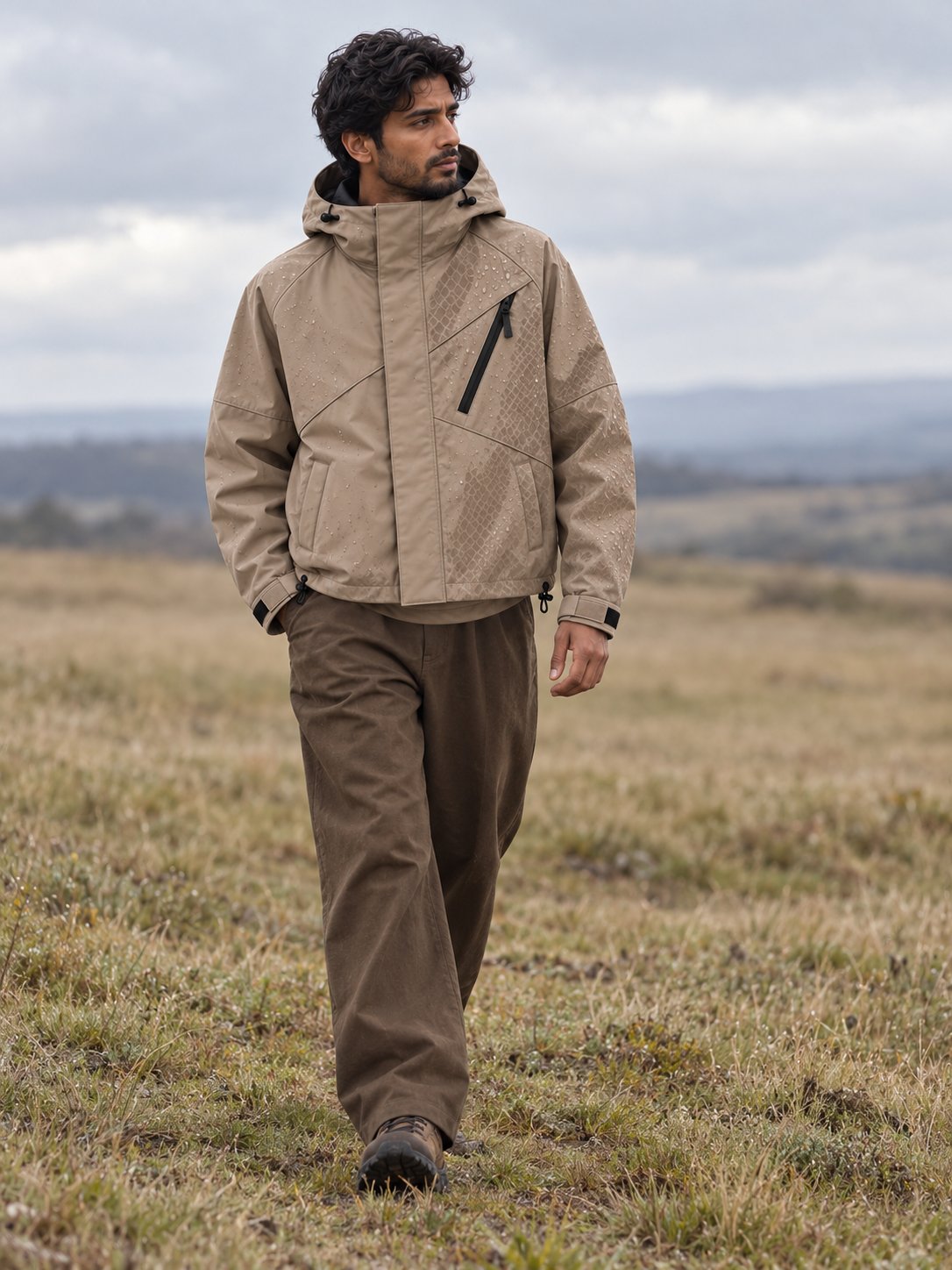 Storm Shell — Python 2, Warm Taupe — worn outdoors