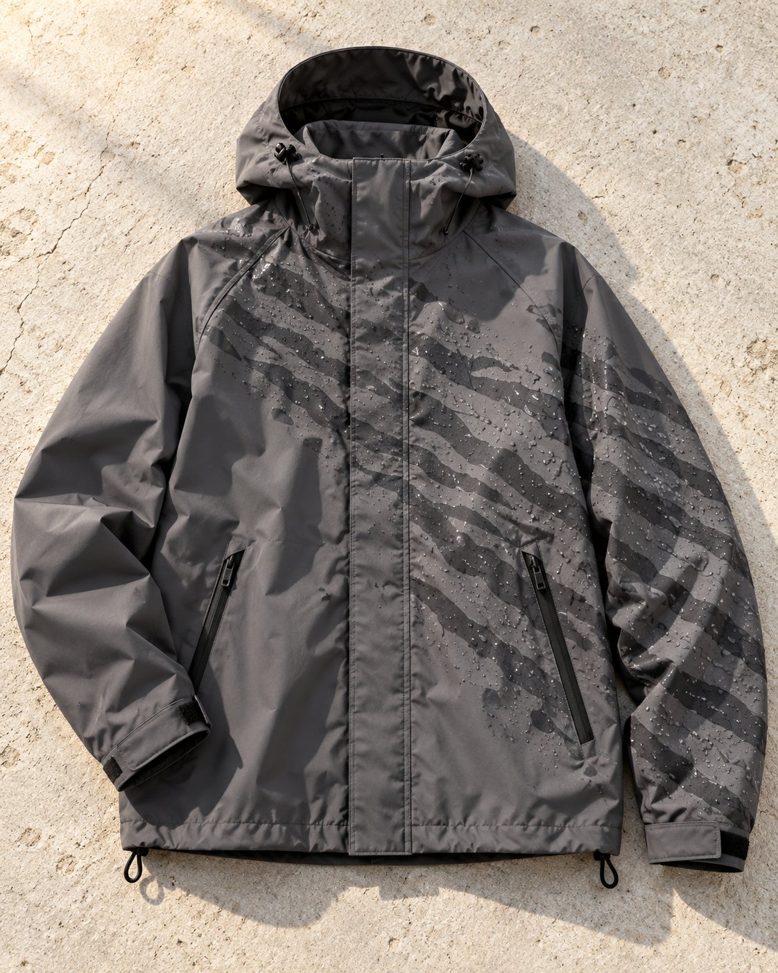 Storm Shell — Tiger, Charcoal — worn outdoors