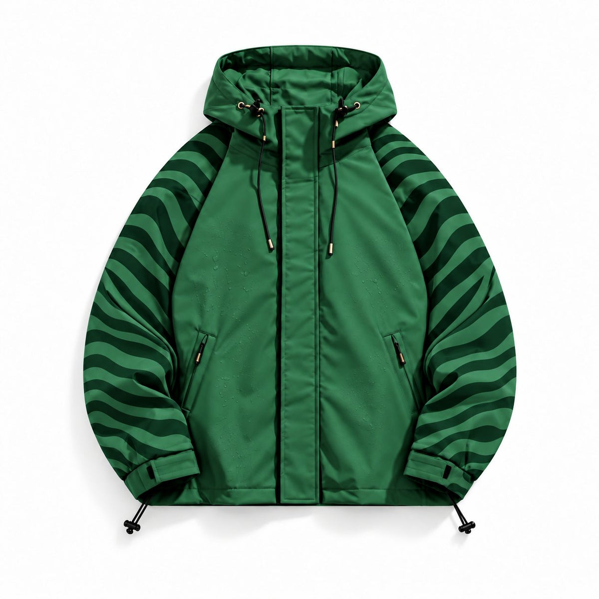 Storm Shell — Zebra, Green — wet, print revealed