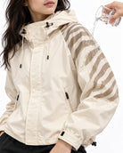 Storm Shell — Zebra, Ivory — worn outdoors