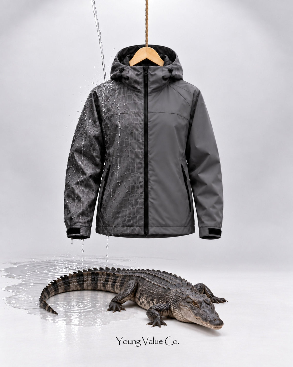 Storm Shell Crocodile — Charcoal — in water, with the crocodile (post 51)