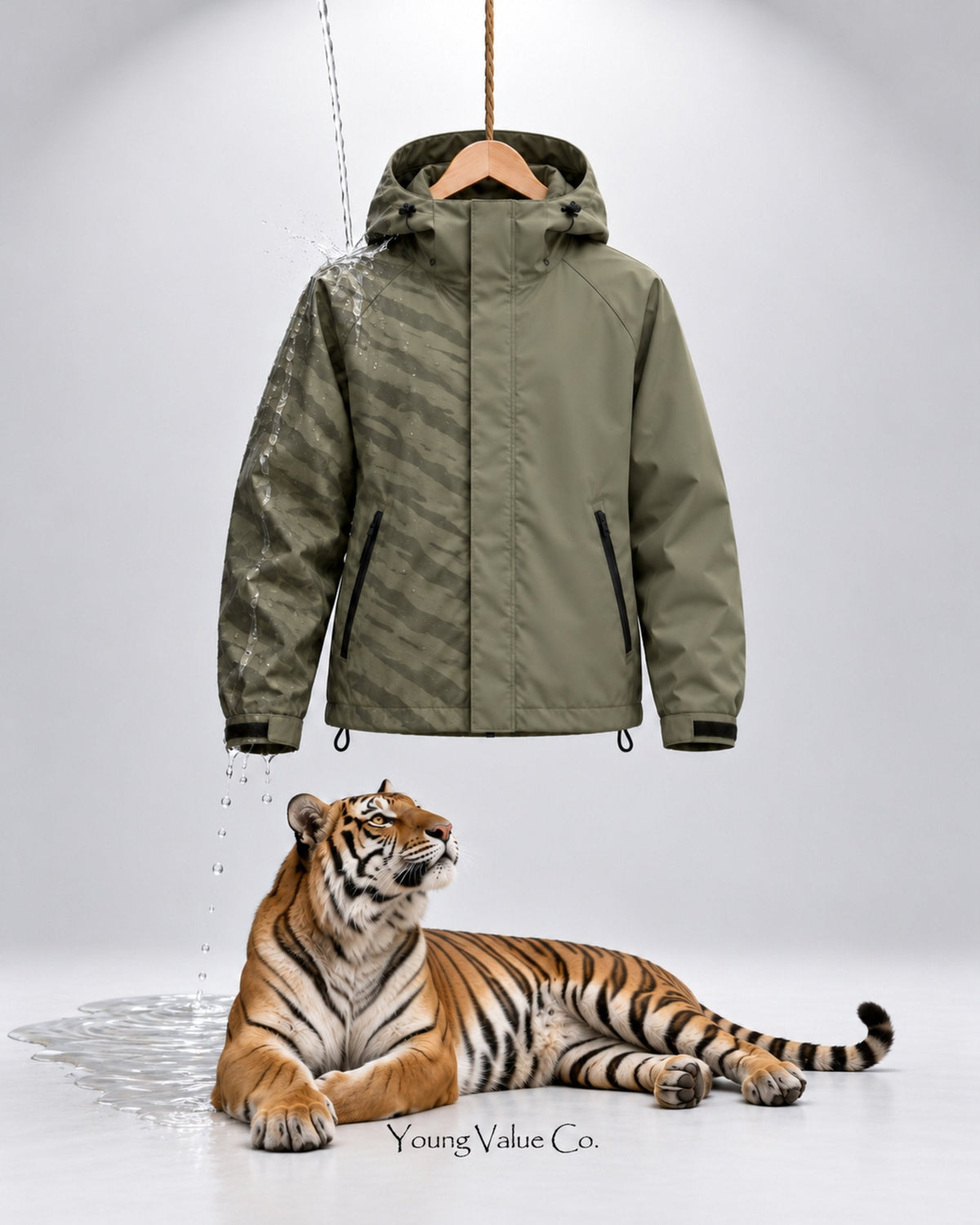 Storm Shell Tiger — Olive — in water, with the tiger (post 66)