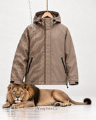 Storm Shell Lion — Soft Taupe — in water, with the lion (post 70)