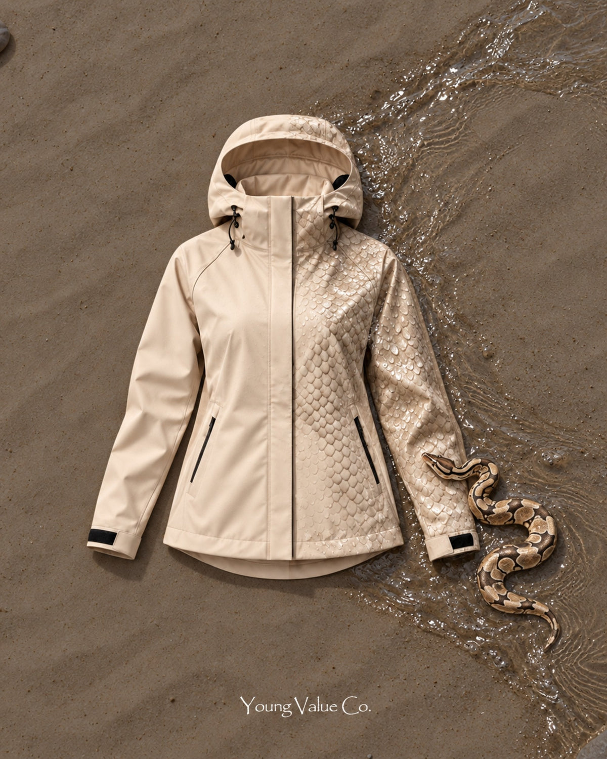 Storm Shell Python — Ivory Sand — in water, with the python (post 89)