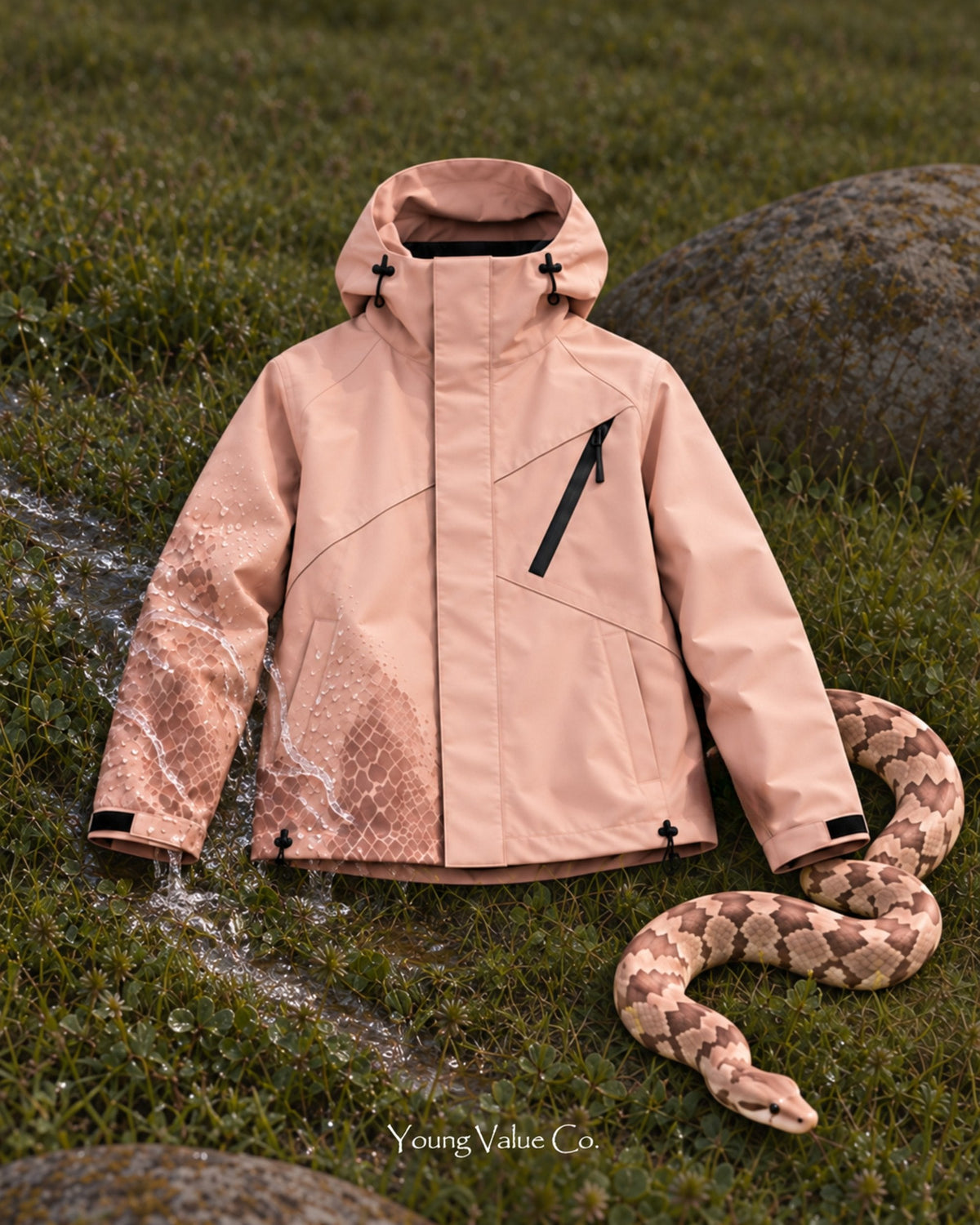 Storm Shell Python 2 — Soft Blush — in water, with the python (post 94)